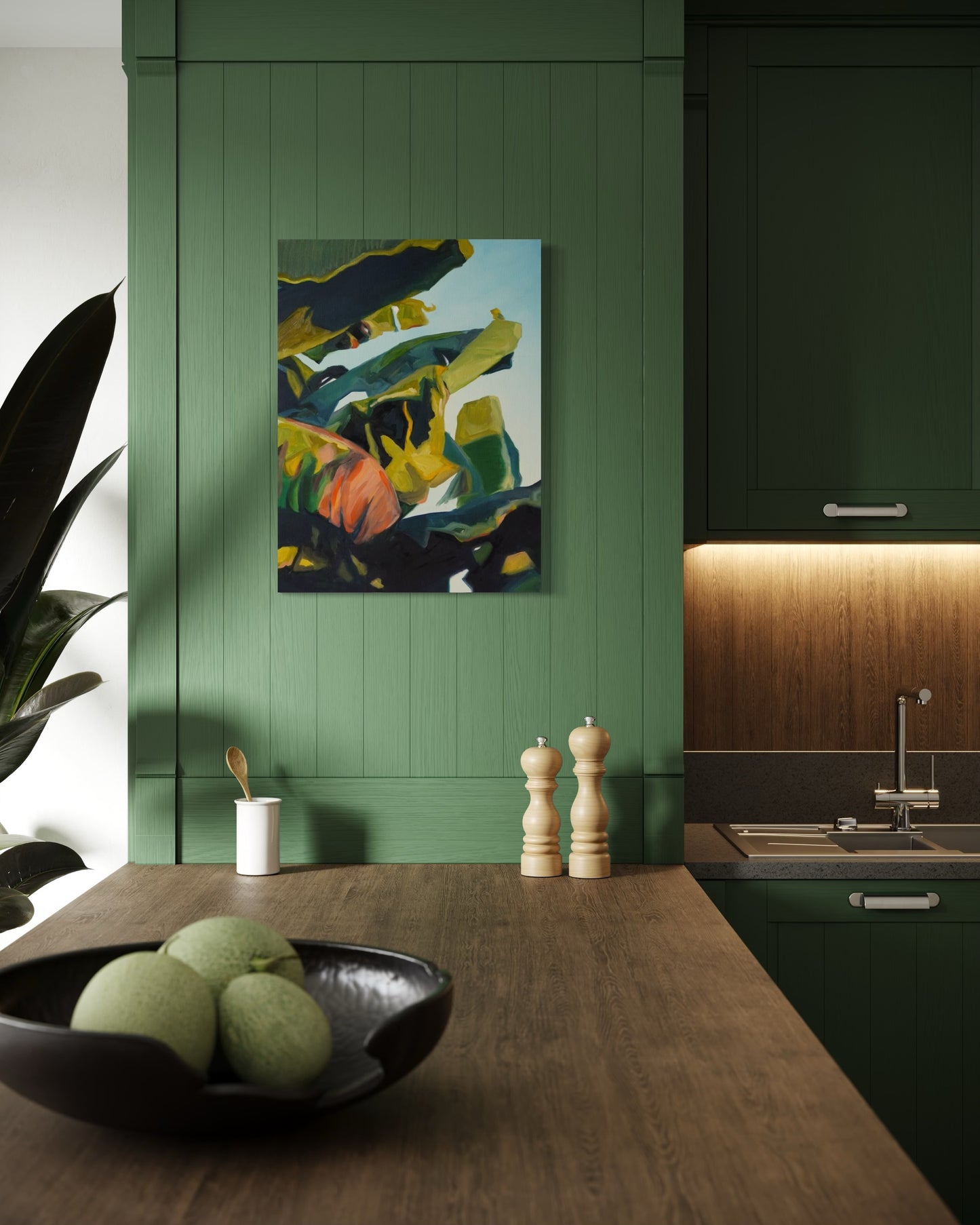 Banana Leaves at Dusk | Original Artwork